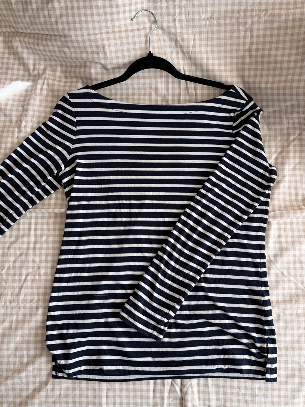 Banana Republic navy & white striped top